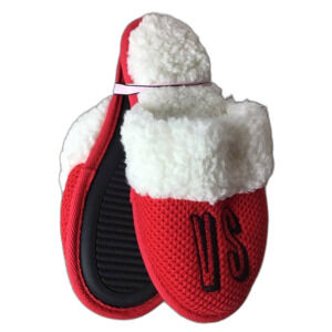 Victoria’s Secret Heart VS Red Sherpa Slipper Slides Size Small (5-6) New